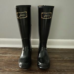 Joules black rain boots